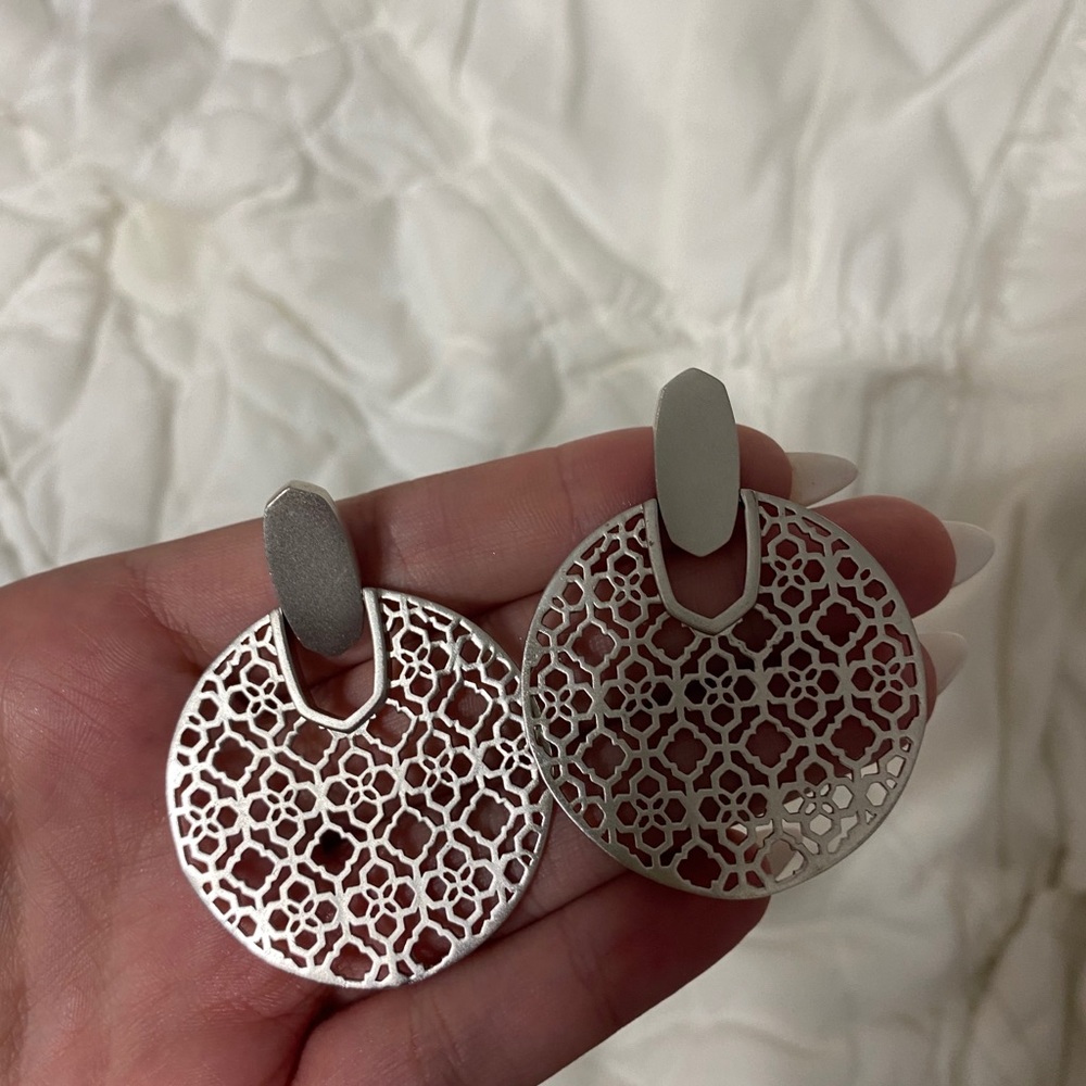 Kendra Scott The Diane Silver Statement Earrings